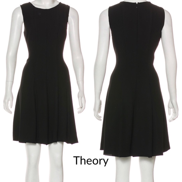 Theory Black Fit & Flare Mini Dress M/8 EUC - Picture 1 of 6